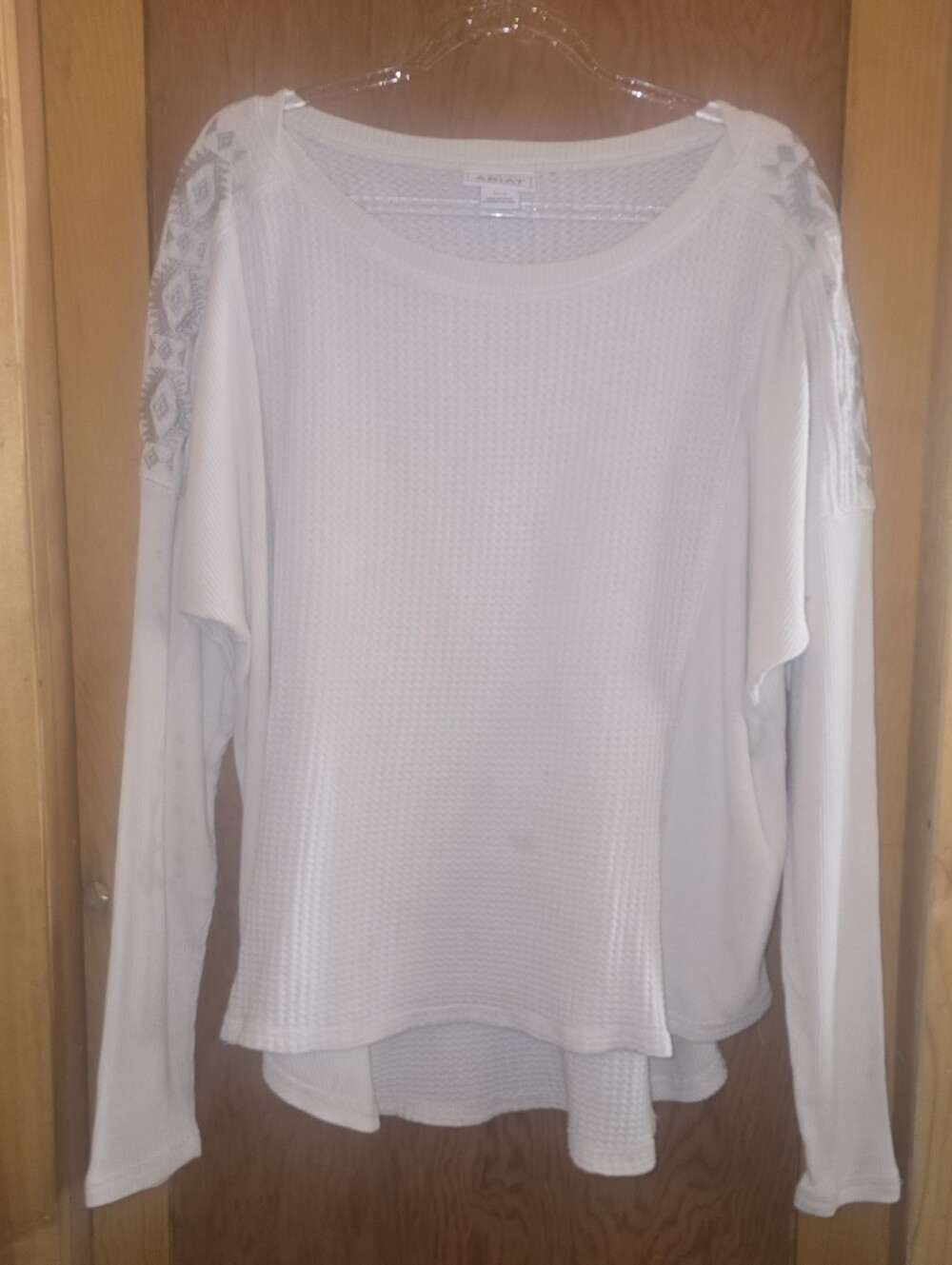 New no tags ARIAT womens medium high low waffle knit loose fit tunic top